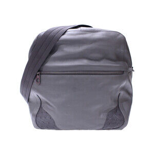BOTTEGA VENETA Shoulder Bag Leather Ostrich Gray Messenger
